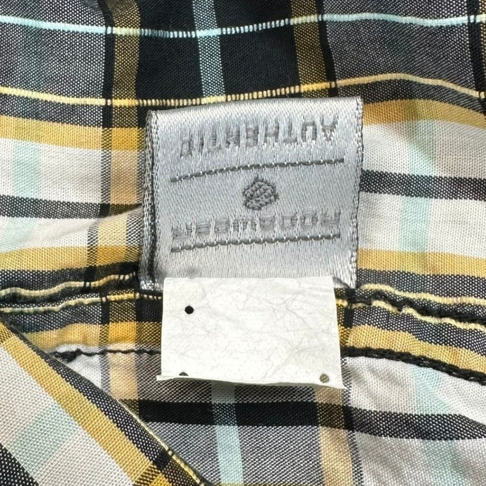 Rocawear Button Down Men XL Black Yellow Plaid‎ Long Sleeve Shirt Cotton 0259 - Picture 8 of 10
